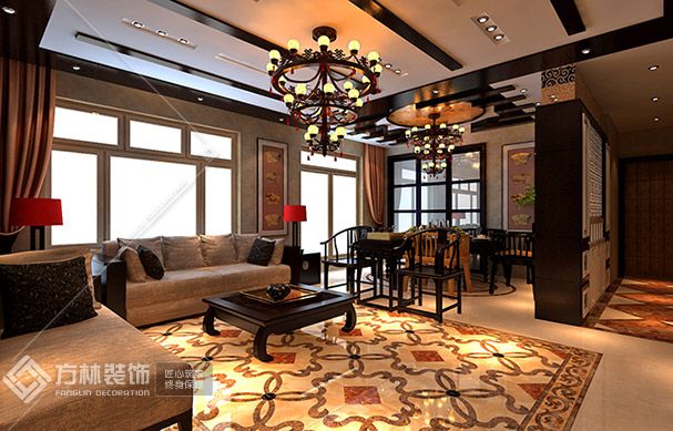 名流公馆147㎡中式风格