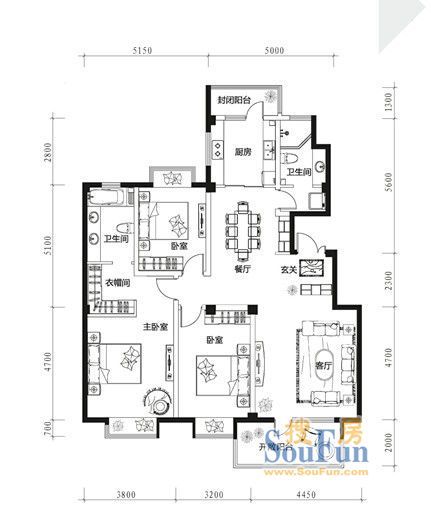 华润置地凯旋门二期140㎡简中式风格