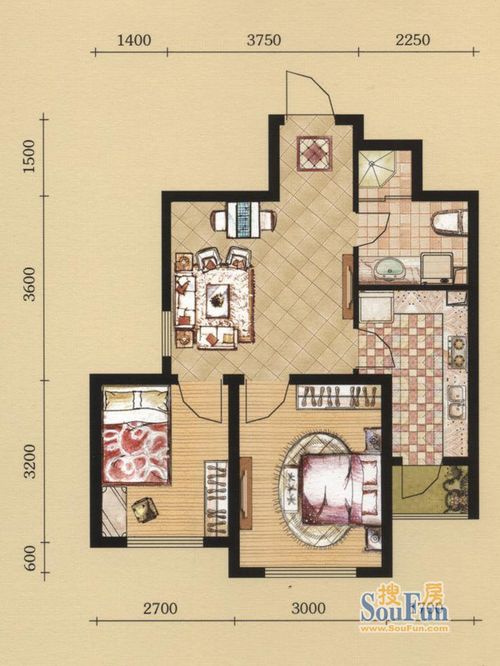 汇水湾62㎡现代简约