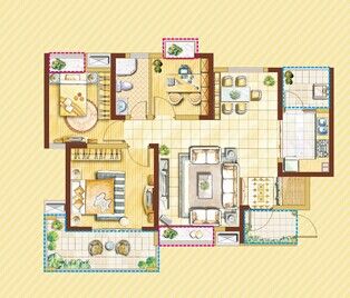 金地悦峰131㎡欧美风情