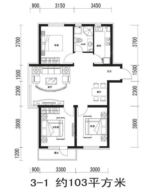 汇水湾102㎡现代简约