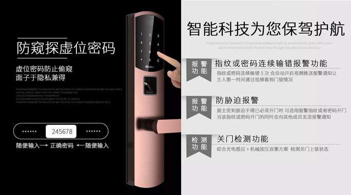 防偷窥,虚位密码,确保安全,防胁迫手机短信报警