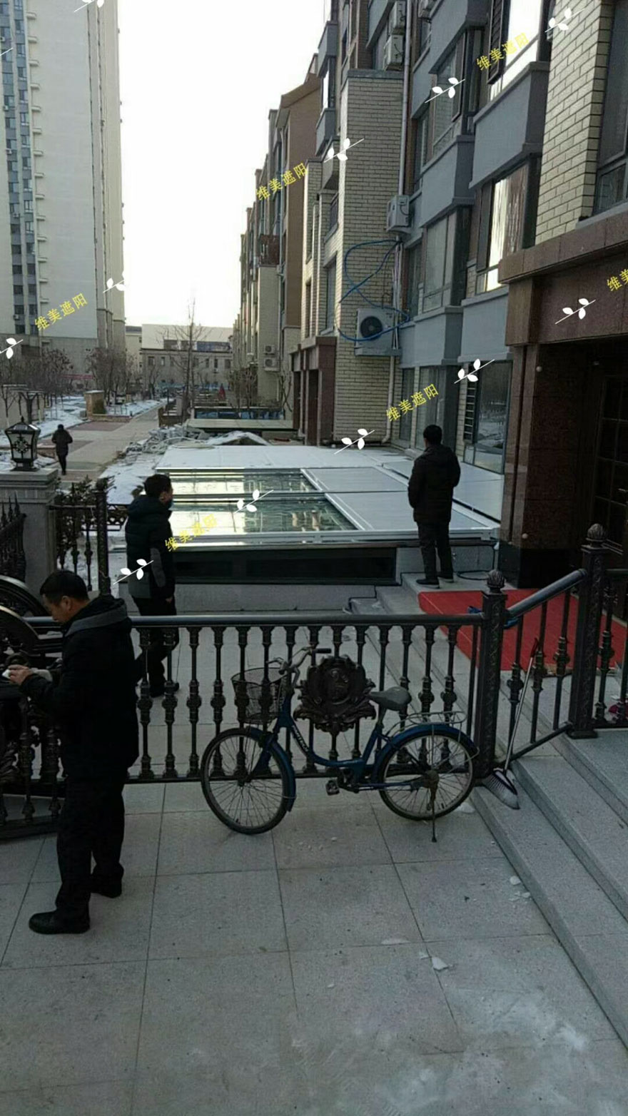 地下室阳光房重型天幕遮阳篷案例